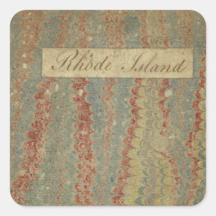 Sticker Carré Carte topographique de la baie Narraganset