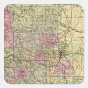 Sticker Carré Carte topographique du Colorado de Nell