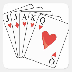 Sticker Carré Cartes de jeu Euchre