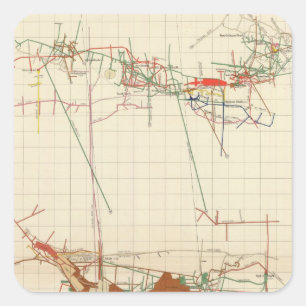 Sticker Carré Cartes de mine de Comstock numéro III