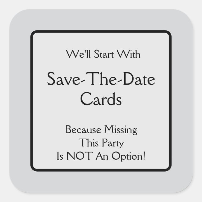 Sticker Carré cartes Save The Date (Devant)