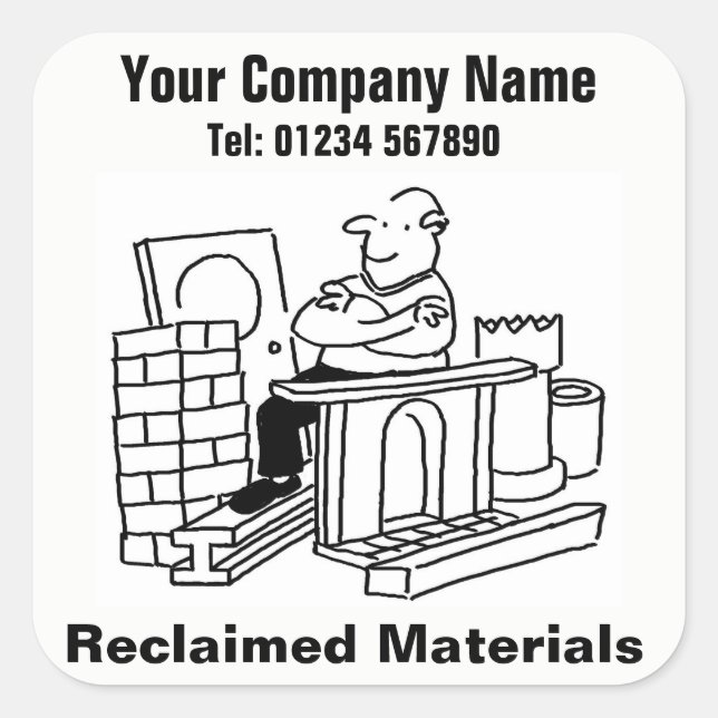 Sticker Carré Cartographie des matériaux récupérés (Devant)