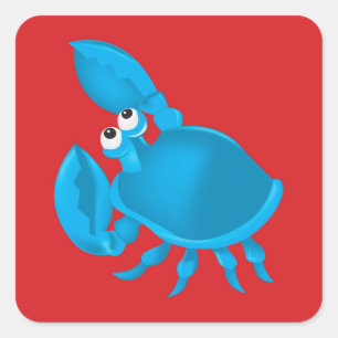 Sticker Carré Cartoon crab