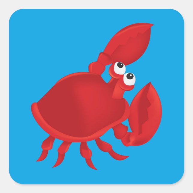 Sticker Carré Cartoon crab (Devant)