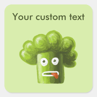 Sticker Carré Cartoon Le Brocoli est une nourriture saine