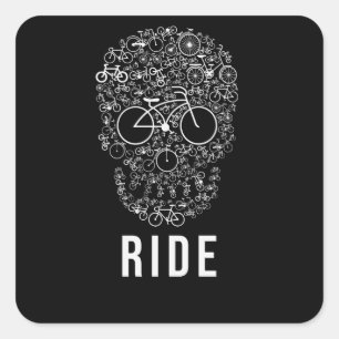 Sticker Carré Cartouche crâne