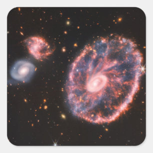 Sticker Carré Cartwheel Galaxy JWST James Webb Télescope spatial