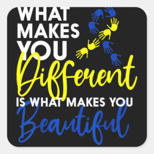 Sticker Carré Cas de syndrome jour de sensibilisation Papillon c