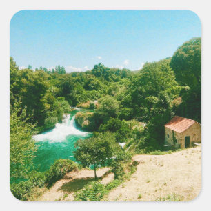 Sticker Carré Cascade de Krka, Parc national de Krka, Croatie