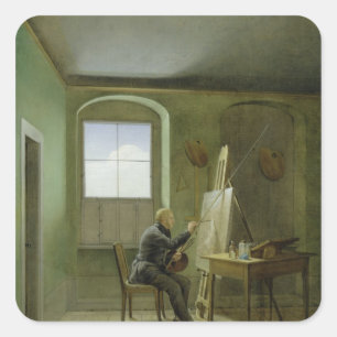 Sticker Carré Caspar David Friedrich dans son studio, 1811