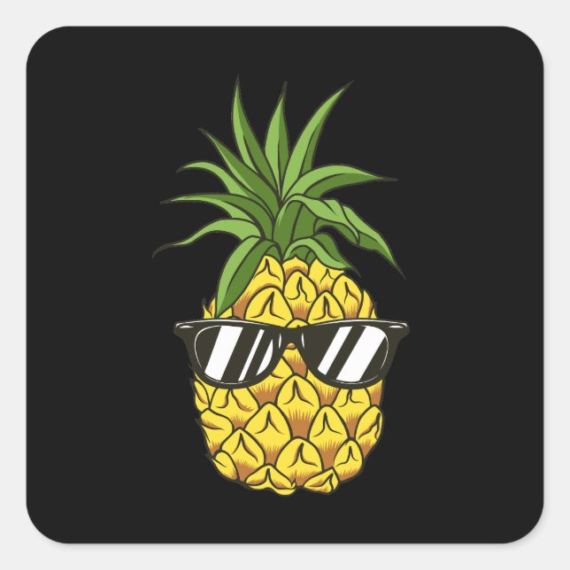 Sticker Carré casque à ananas (Devant)