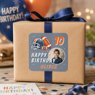 Sticker Carré Casque de balle de football Caricature Photo Anniv