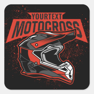Sticker Carré Casque de course de motocross motocross personnali