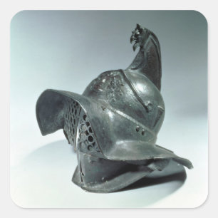 Sticker Carré Casque en bronze de gladiateur de Thracian,
