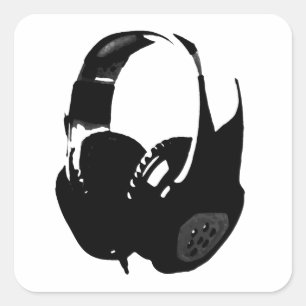 Sticker Carré Casque Pop Art