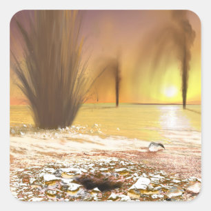 Sticker Carré Casquette de glace polaire sud de Martian