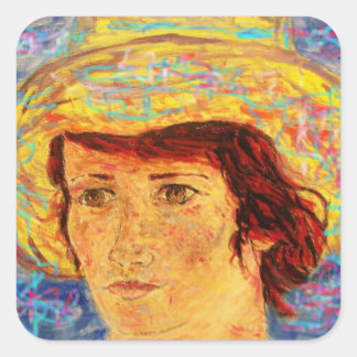Sticker Carré casquette van gogh