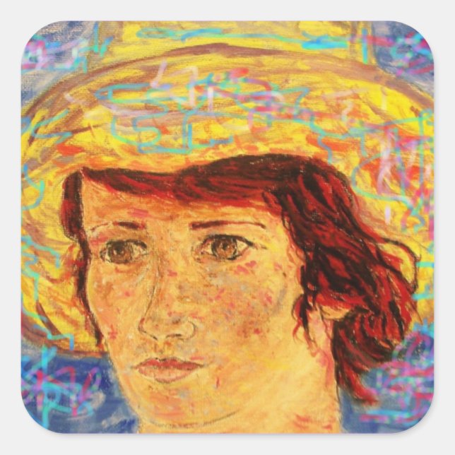 Sticker Carré casquette van gogh (Devant)