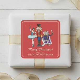 Sticker Carré Casse-noix élégant Joyeux Noël