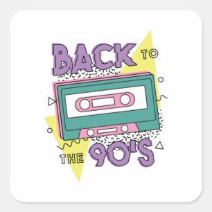Sticker Carré Cassette Classique de la Nostalgie des Années 90