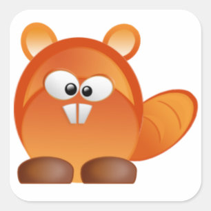 Sticker Carré Castor