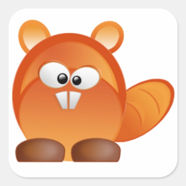 Sticker Carré Castor (Devant)