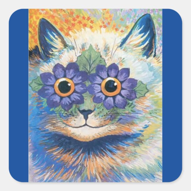 Sticker Carré Cat de Louis Wain (Devant)