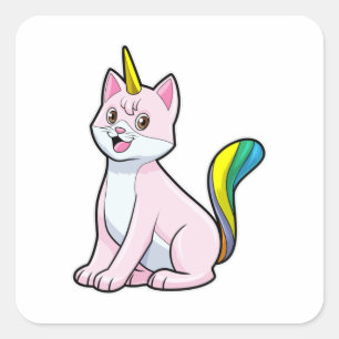 Sticker Carré Cat Unicorn