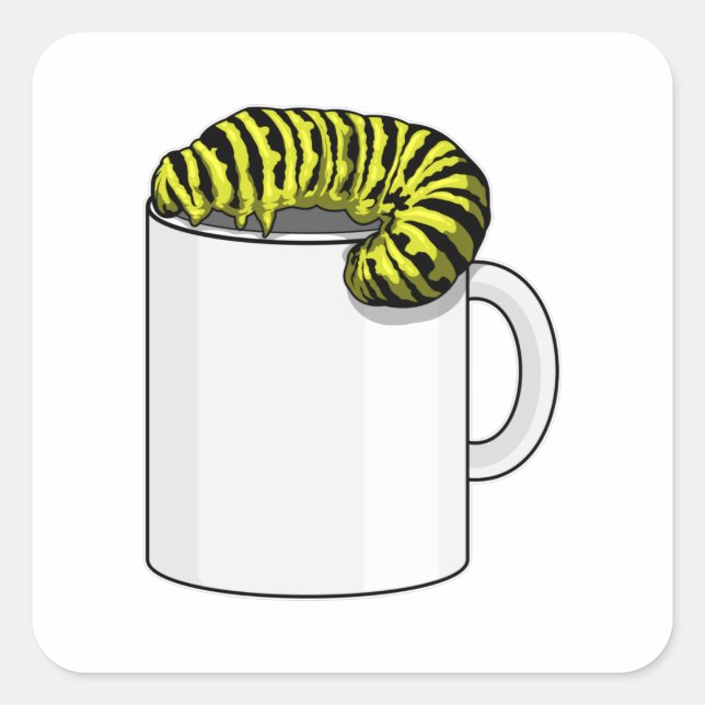 Sticker Carré Caterpillar avec Musique (Devant)