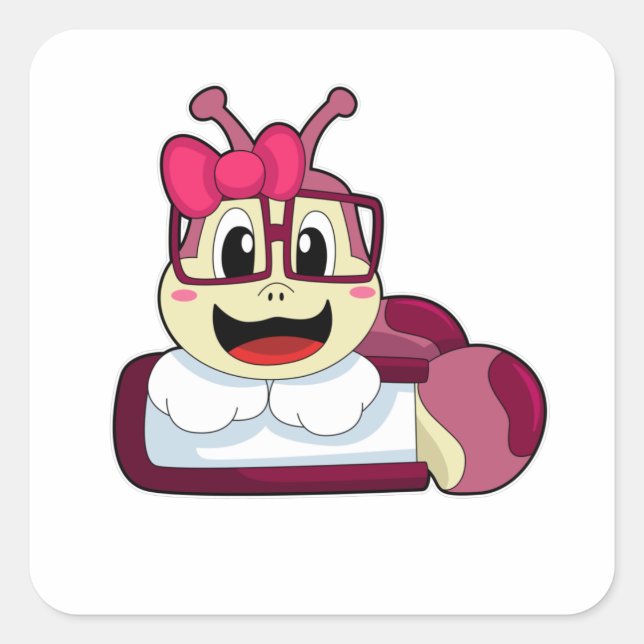 Sticker Carré Caterpillar avec ruban (Devant)