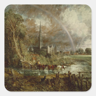 Sticker Carré Cathédrale de John Constable   Salisbury de Mead