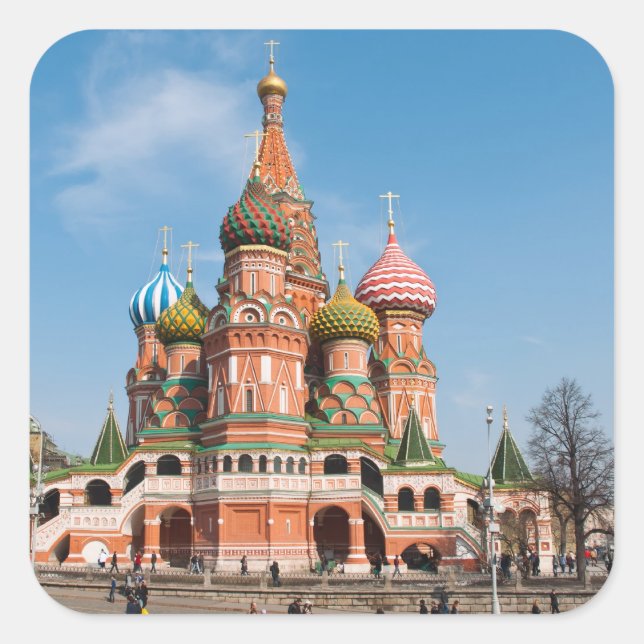 Sticker Carré Cathédrale Saint-Basile de Moscou (Devant)