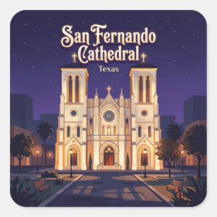 Sticker Carré Cathédrale San Fernando San Antonio Texas
