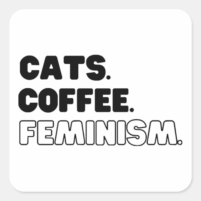 Sticker Carré Cats Café Féminisme (Devant)