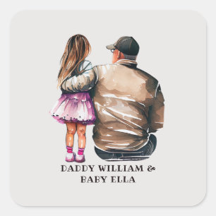 Sticker Carré Caution père et fille (11)