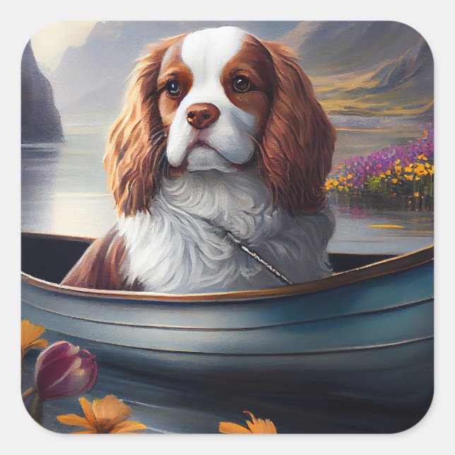 Sticker Carré Cavalier King sur une rame : une aventure Pittores (Devant)