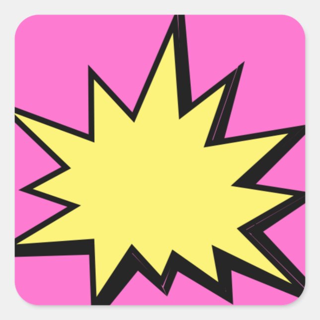 STICKER CARRÉ CBPG COMICBOOK POW BANG ACTION GRAPHIQUE SHARP OUT (Devant)