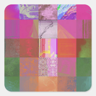 Sticker Carré CD1FE646 Abstrait Motif de Grille d'Art de Glitch 