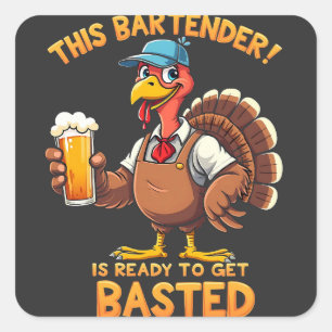 Sticker Carré Ce barman est prêt à se faire exploser