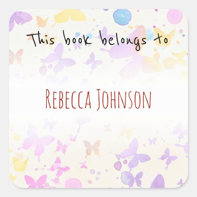 Sticker Carré Ce livre appartient à (Devant)
