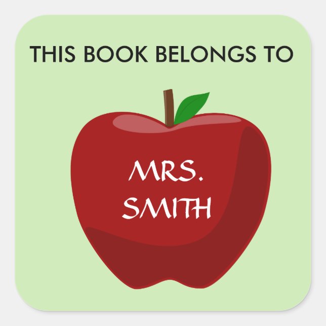 Sticker Carré Ce Livre Appartient À... (Devant)