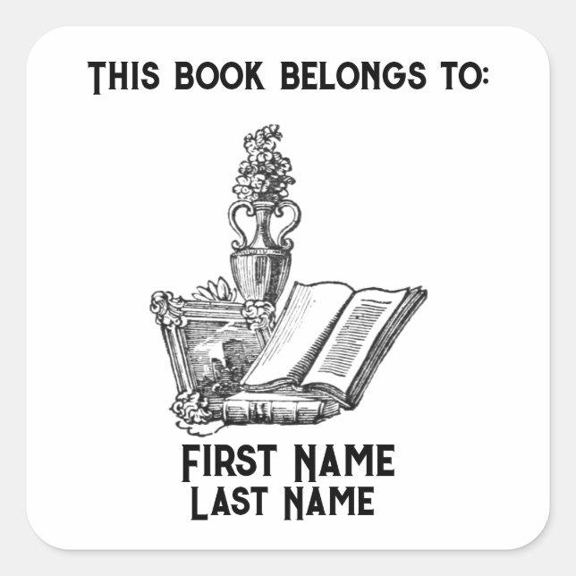 Sticker Carré Ce livre appartient à (Devant)