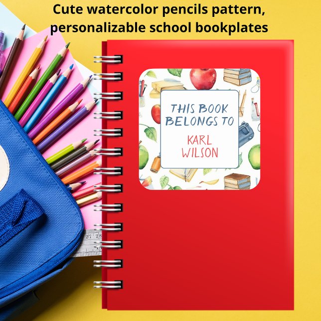 Sticker Carré Ce Livre Appartient À Je Reviens Aux Plaques De Li (Créateur téléchargé)