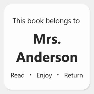 Sticker Carré Ce livre appartient à la plaque d'immatriculation