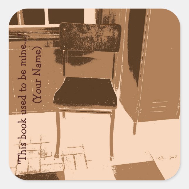 Sticker Carré ce livre était jadis la plaque d'autocollant de la (Devant)