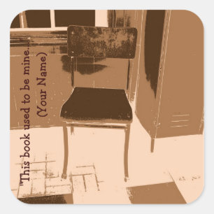 Sticker Carré ce livre était jadis la plaque d'autocollant de la