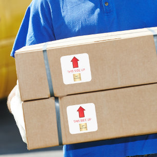 Sticker Carré Ce logo commercial de flèche rouge vers le haut