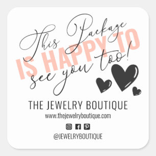 Sticker Carré Ce paquet est heureux de vous voir Too Hearts Etsy