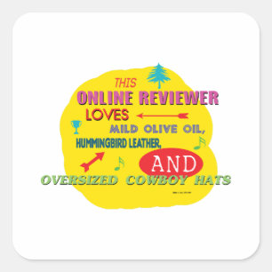 Sticker Carré Ce Réviseur En Ligne Aime L'Huile D'Olive Légère H