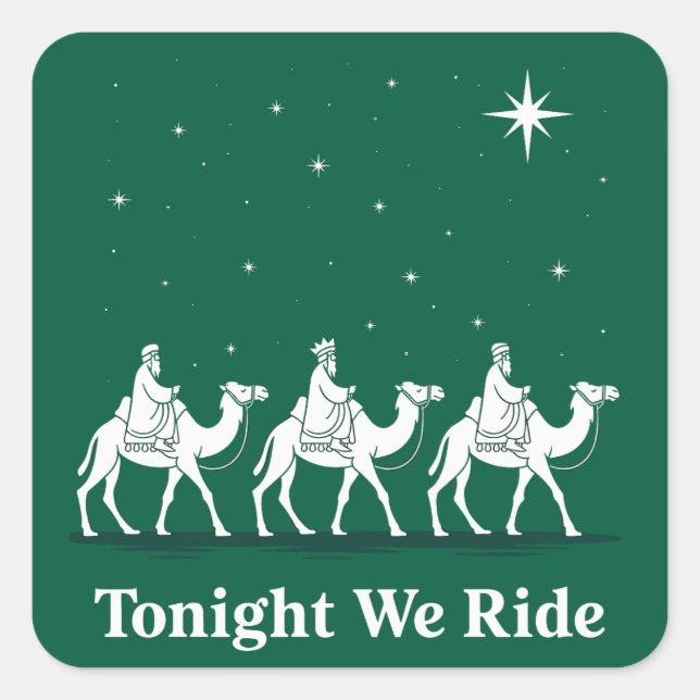 Sticker Carré Ce soir, nous faisons le tour de Noël Foi chrétien (Devant)